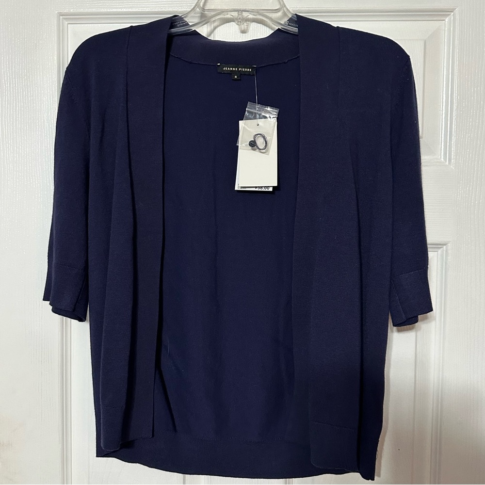 NWT JEANNE PIERRE Lightweight Open Front Cardigan Sweater